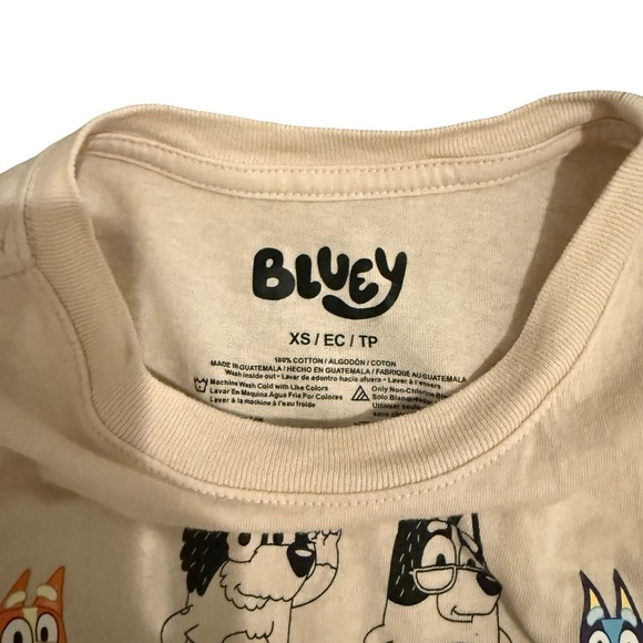 Bluey Character Graphic Tee Tan Short Sleeve T-Shirt XS - Picture 2 of 3